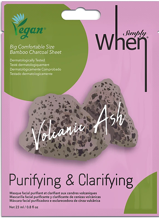 Oczyszczająco-rozjaśniająca maseczka do twarzy z pyłem wulkanicznym - When Simply Vegan Volcanic Ash Purifying&Clarifying Mask — Zdjęcie N1
