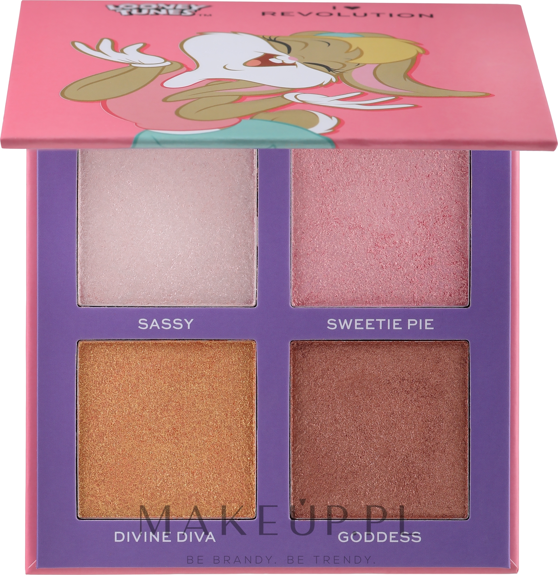 Paleta rozświetlaczy do twarzy - I Heart Revolution Looney Tunes Bunny Shadow Palette — Zdjęcie 10 g