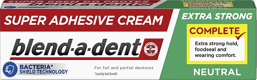 Krem do mocowania protez - Blend-A-Dent Super Adhesive Cream Neutral Complete  — Zdjęcie N3