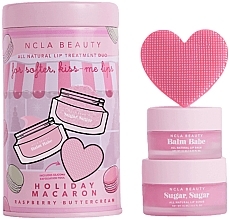Zestaw - NCLA Beauty Holiday Macaron Lip Set (l/balm/10ml + l/scrub/15ml + massager)  — Zdjęcie N1