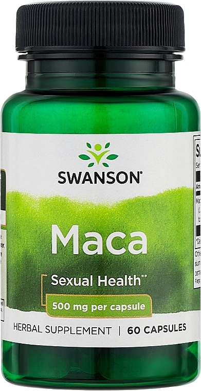 Suplement diety Maca Extract 500 mg, 60 szt. - Swanson Maca Extract — Zdjęcie N1