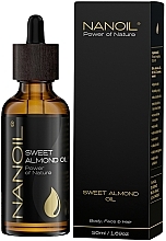 Olej ze słodkich migdałów - Nanoil Body Face and Hair Sweet Almond Oil — Zdjęcie N2