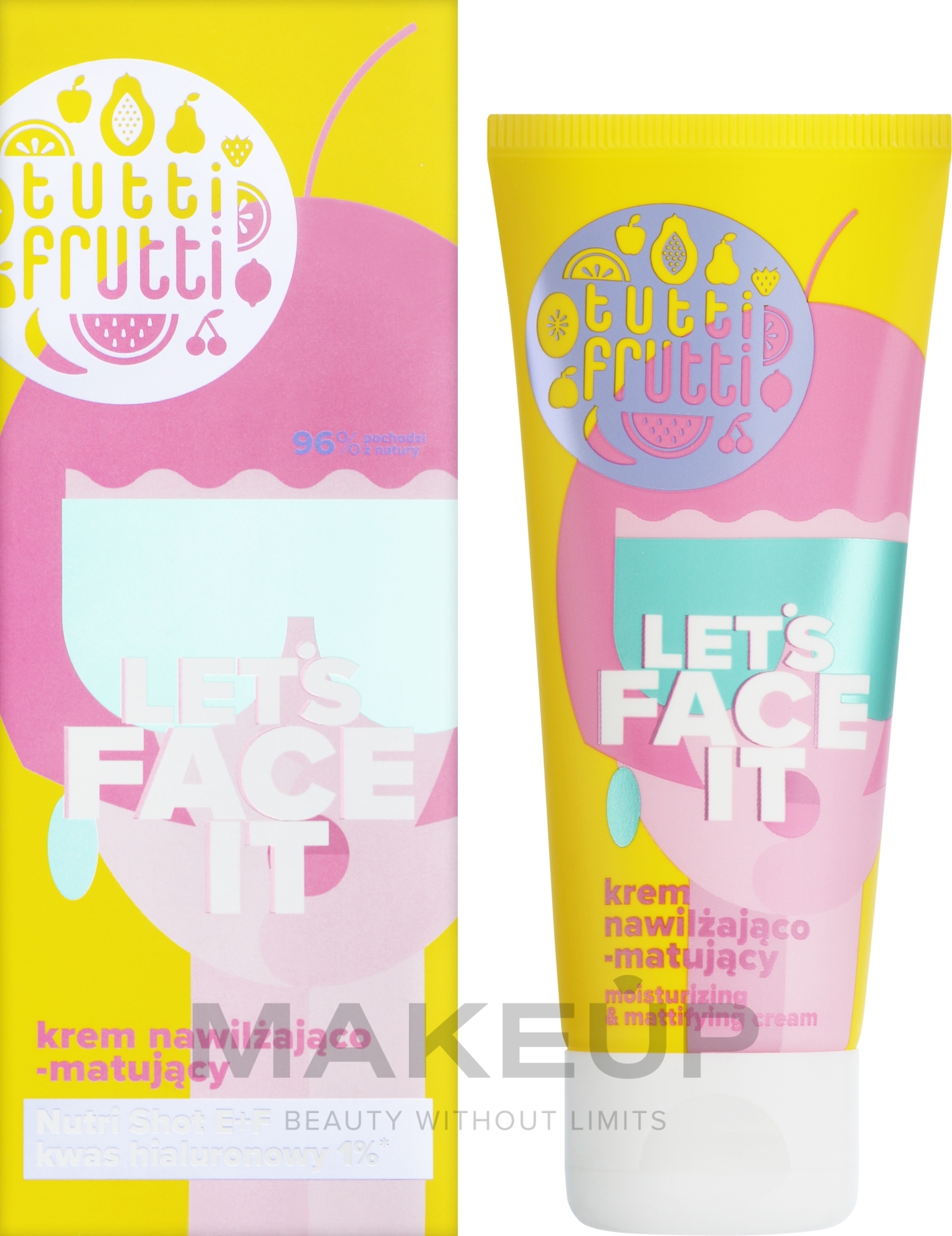 Nawilżający i matujący krem do twarzy - Farmona Tutti Frutti Let`s Face It Moisturizing & Mattifying Cream — Zdjęcie 50 ml