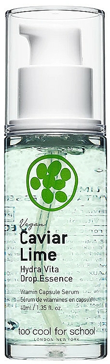 Nawilżająca kapsułka-serum do twarzy Kawior z limonki - Too Cool For School Caviar Lime Hydra Vita Drop Essence — Zdjęcie N1
