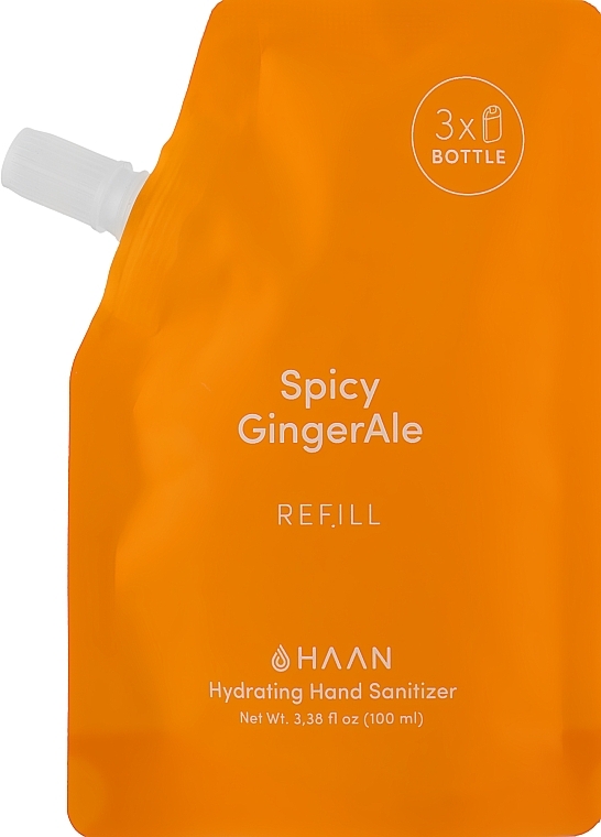 PRZECENA! Nawilżający spray do dezynfekcji rąk - HAAN Hydrating Hand Sanitizer Spicy Ginger Ale (wkład uzupełniający) * — Zdjęcie N1