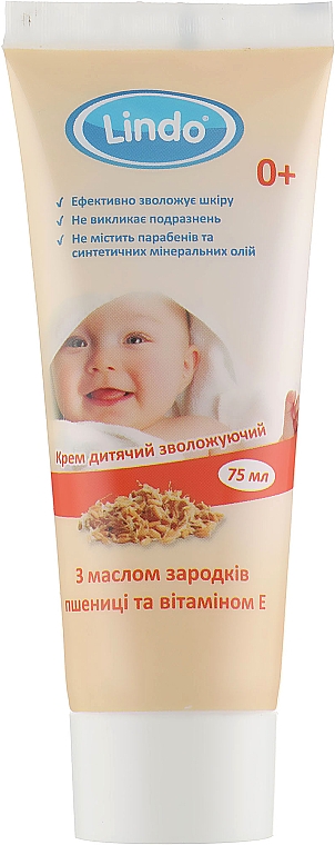 Krem nawilżający dla dzieci z olejem z kiełków pszenicy i witaminą E - Lindo — Zdjęcie N3