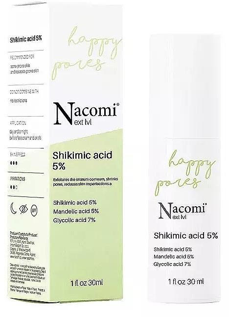 Serum normalizujące do skóry problematycznej, 5% kwas szikimowy - Nacomi Next Level Shikimic Acid 5% Serum — Zdjęcie N1