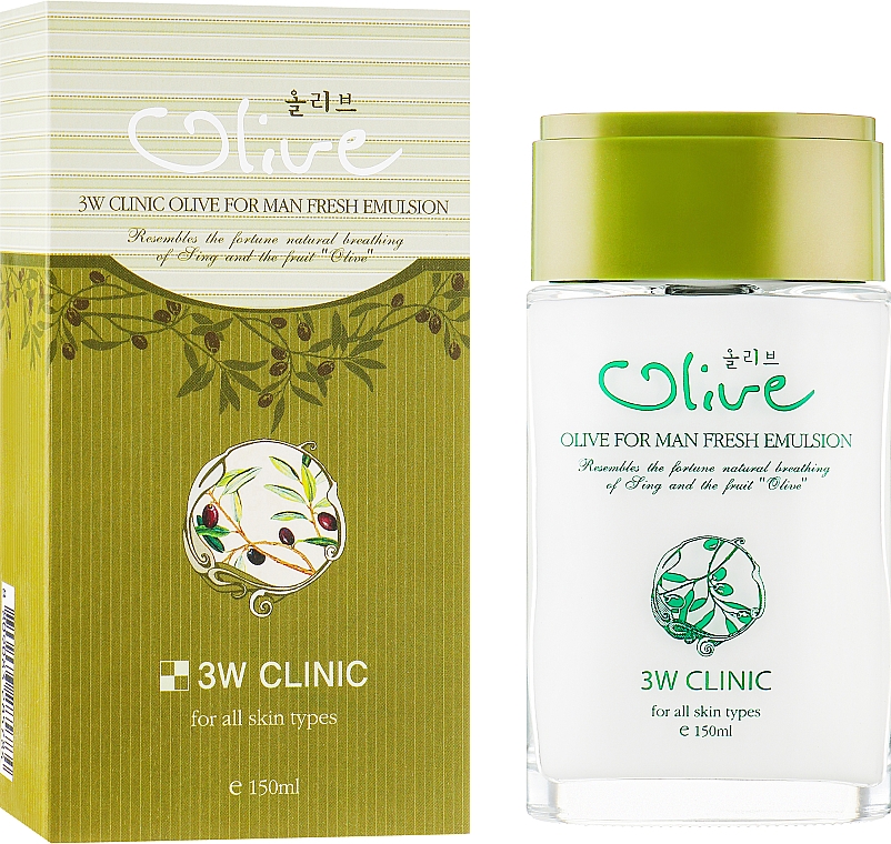 Oliwkowa emulsja nawilżająca dla mężczyzn - 3w Clinic Olive For Man Fresh Emulsion