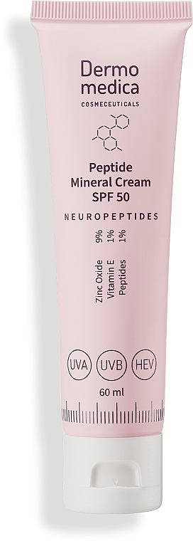 Peptydowy krem ​​do twarzy - Dermomedica Neuropeptide Peptide Mineral Cream SPF50 — Zdjęcie N1