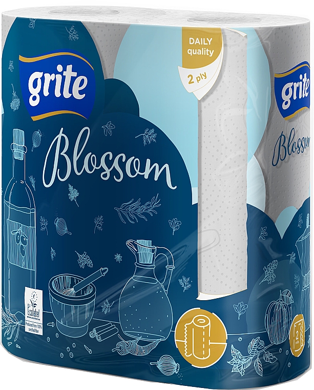 Ręcznik papierowy Blossom, 2 warstwy, 88 listków, 2 rolki - Grite Consumer — Zdjęcie N1