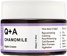 Kup PRZECENA! Kojący krem do twarzy na noc - Q + A Chamomile Night Cream *