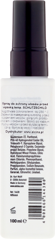Termoochronny spray do włosów - Alcina Style Schutzschild Heat Protection Spray — Zdjęcie N2