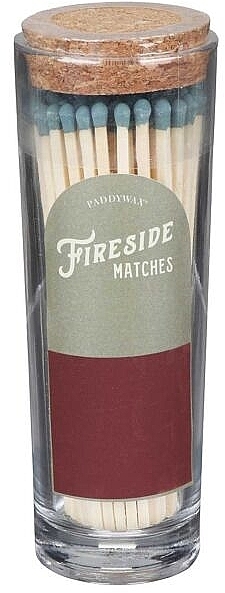 Bezpieczne zapałki do świec w szklanym słoju, zielona końcówka - Paddywax Fireside Blush Olive Green Matches — Zdjęcie N1