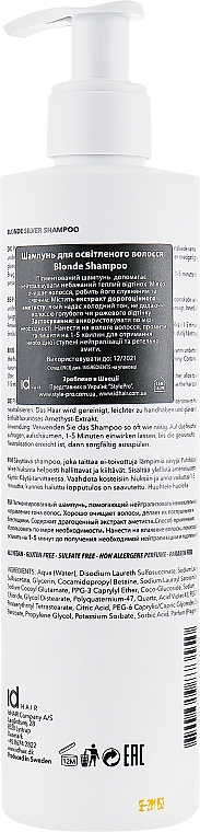 Szampon do włosów rozjaśnianych i blond - idHair Elements XCLS Blonde Silver Shampoo — Zdjęcie N2