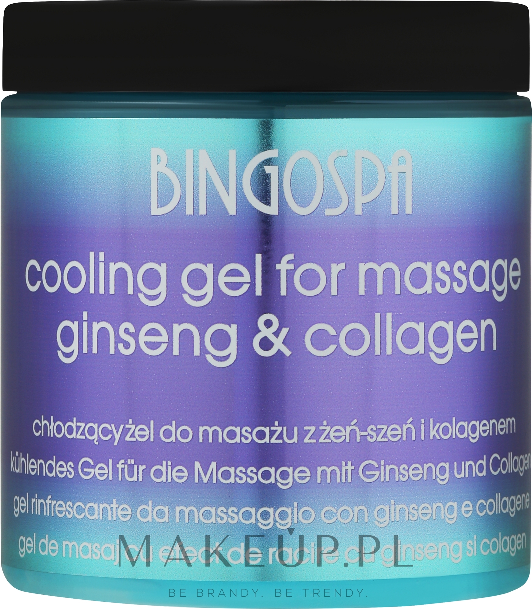 Chłodzący żel do masażu wzbogacony żeń-szeniem i kolagenem - BingoSpa Massage Gel Enriched With Ginseng And Collagen — Zdjęcie 250 g