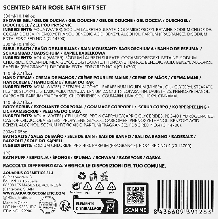 Zestaw, 6 produktów - IDC Institute Scented Bath Rose Basket — Zdjęcie N3