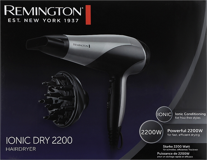 Suszarka do włosów - Remington Ionic Dry 2200 Hairdryer D3190S — Zdjęcie N2