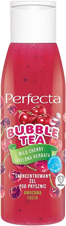 Żel pod prysznic z dziką wiśnią i zieloną herbatą - Perfecta Bubble Tea Wild Cherry + Green Tea Concentrated Shower Gel MINI — Zdjęcie N1