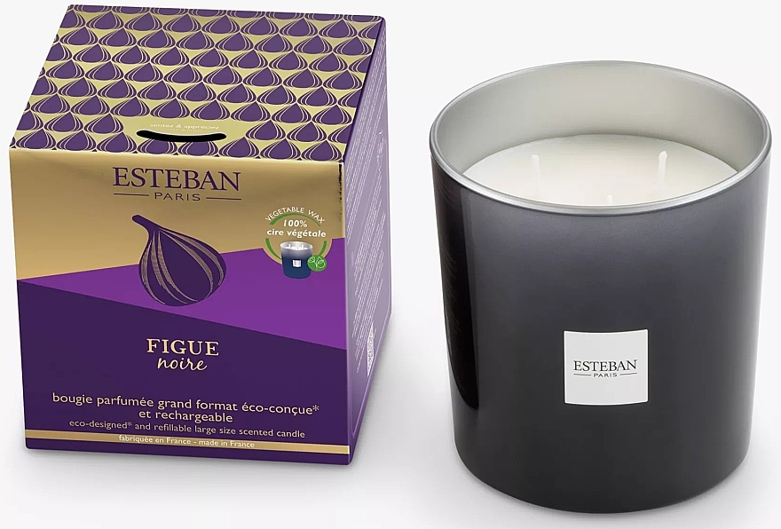 Esteban Figue Noire Refillable Scented Candle - Świeca perfumowana — Zdjęcie N2
