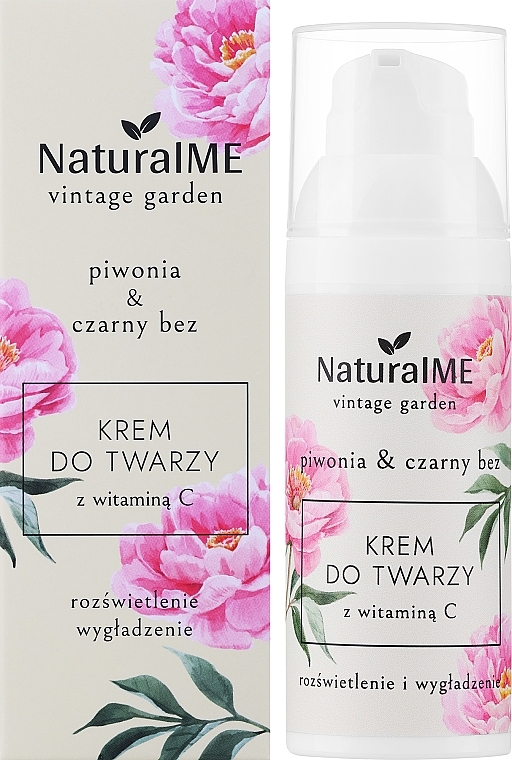 Krem do twarzy z witaminą C - NaturalME Vintage Garden Peony & Elderberry Brightening & Smoothing Cream With Vitamin C — Zdjęcie N2