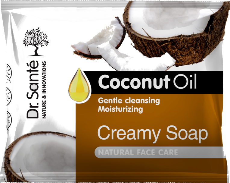 Kremowe mydło w kostce do rąk, ciała i twarzy z olejem kokosowym - Dr Sante Creamy Soap — Zdjęcie N1