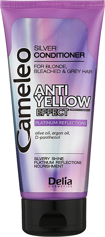 Odżywka do włosów siwych i blond - Delia Cosmetics Cameleo Silver Conditioner Anti-Yellow Effect — Zdjęcie N3