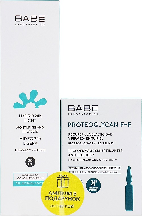 Zestaw przeciwstarzeniowy do twarzy - Babe Laboratorios (cr 50 ml + concentrated/ampoules 2 x 2 ml)
