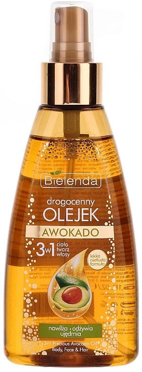 PRZECENA! Drogocenny olejek awokado do ciała, twarzy i włosów 3 w 1 - Bielenda Precious Avocado Oil 3in1 * — Zdjęcie N1