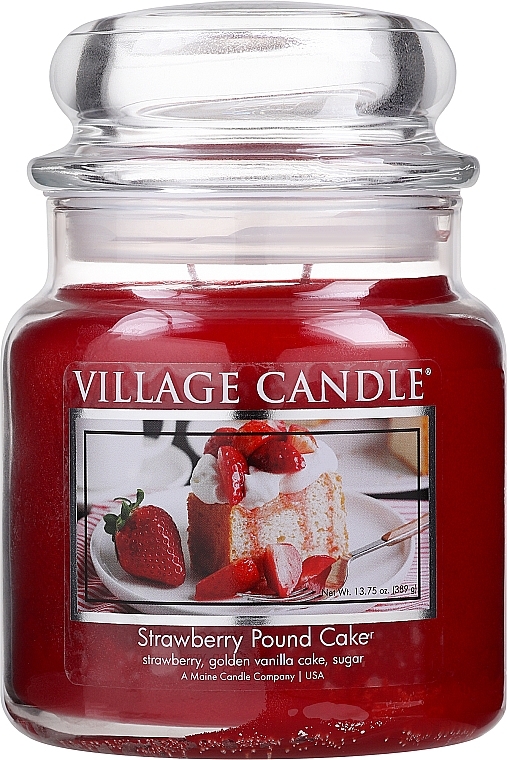 Świeca zapachowa w słoiku Truskawkowe Ciasto - Village Candle Strawberry Pound Cake — Zdjęcie N2