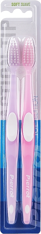 Szczoteczka do zębów, miękka, liliowa+różowa - Pierrot Action Tip Soft — Zdjęcie N1