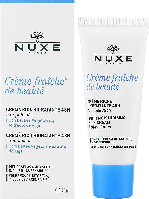 Bogaty krem nawilżająco-kojący do twarzy - Nuxe Crème Fraîche de Beauté Enrichie Soothing And Moisturizing Rich Cream — Zdjęcie N2