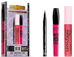 Zestaw - NYX Professional Makeup Xmas Makeup Set Vegan Sweet Glam (eye/liner/1ml + mascara/10ml + lipstick/4ml) — Zdjęcie N2
