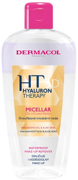 Dwufazowa woda micelarna do twarzy z olejem makadamia i aloesem - Dermacol Hyaluron Therapy 3d Micellar Oil-Infused Water — фото N1