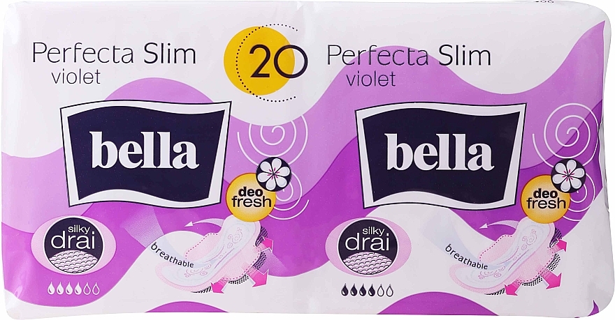 Podpaski Perfecta Violet Deo Fresh Extra Ultra, 10+10 szt. - Bella — Zdjęcie N1