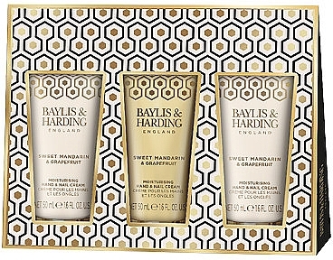 Zestaw - Baylis & Harding Sweet Mandarin & Grapefruit Indulgent Hand Trio Gift Set (h/cr/3x50ml) — Zdjęcie N1