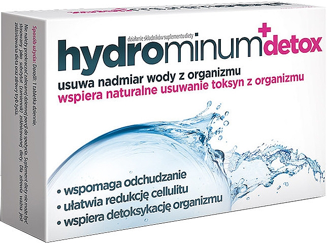 Suplement diety w tabletkach - Aflofarm Hydrominum + Detox — Zdjęcie N1