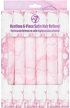 Miękkie satynowe lokówki do kręcenia włosów na zimno, 6 szt. - W7 Heatless 6 Piece Satin Hair Rollers — Zdjęcie N1