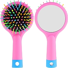 Kup Szczotka do włosów z lusterkiem, różowa - Twish Handy Hair Brush with Mirror Rose Pink