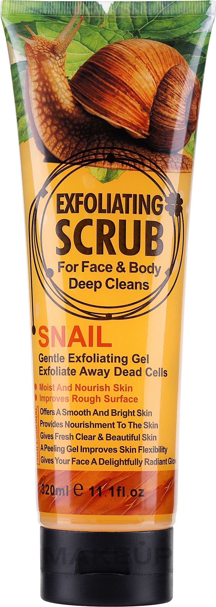 Peeling do twarzy i ciała Śluz ślimaka - Wokali Exfoliating Scrub Snail — Zdjęcie 320 ml