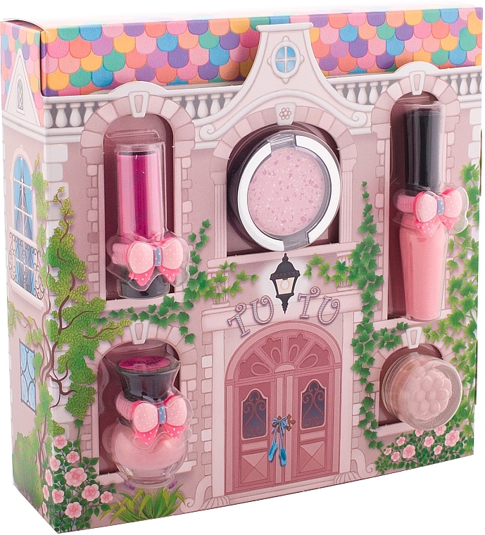 Zestaw kosmetyków dla dziewczynki (balm 4 ml + lipgloss 7 ml + polish 5 ml + eye/cheek/shadow 4,5 ml + eye/lip/cheek/shadow 4,5 ml) - Vipera TuTu Magiczny domek Pink Pirouette