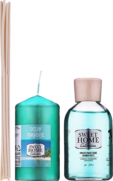 Zestaw - Sweet Home Collection Ocean Paradise (diffuser/100ml + candle/135g) — Zdjęcie N1
