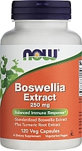 Kapsułki wegetariańskie o kompleksowym działaniu Ekstrakt z żywicy kadzidłowca + kurkuma 250 mg - Now Foods Boswellia Extract — Zdjęcie N1