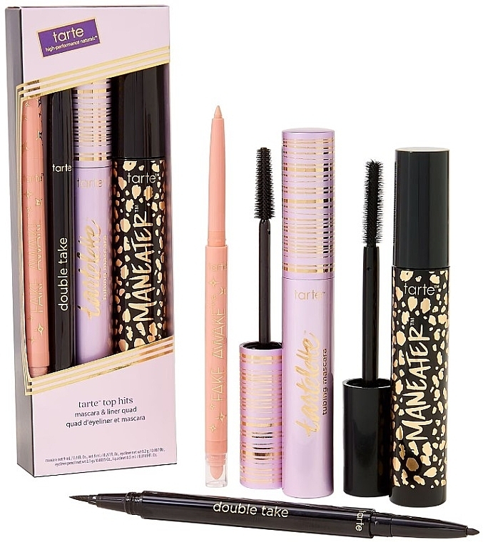 Zestaw - Tarte Cosmetics Tarte Top Hits Mascara & Liner Quad (mascara/9ml + mascara/8ml + eye/high/0,2g + eye/liner/0,5ml) — Zdjęcie N1