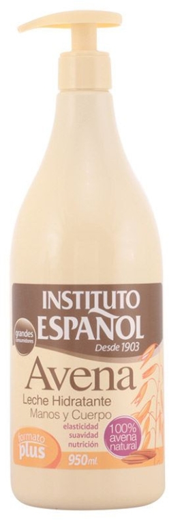 Nawilżające mleczko do rąk i ciała z owsem (z pompką) - Instituto Espanol Avena Lotion Hand And Body — Zdjęcie N1