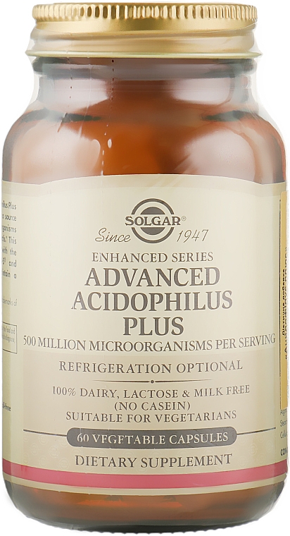Suplement diety Acidophilus, 738 mg - Solgar Advanced Acidophilus Plus — Zdjęcie N1