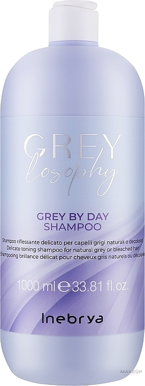 Szampon tonizujący do włosów naturalnych, siwych i blond - Inebrya Grey By Day Shampoo — Zdjęcie N2