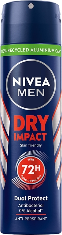 Antyperspirant w sprayu dla mężczyzn - Nivea Deodorant Dry For Men Dry Impact Plus