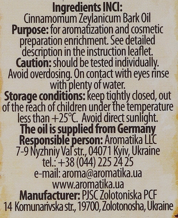 Olejek cynamonowy - Aromatika — Zdjęcie N5