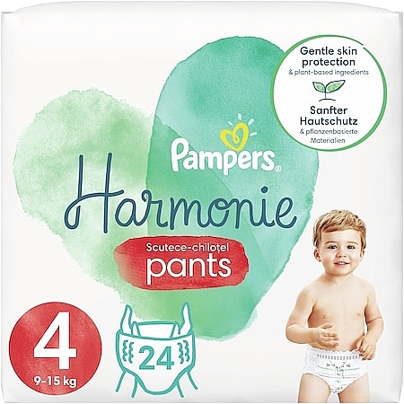 Pieluchomajtki Harmonie Nappy Pants rozmiar 4 (9-15 kg), 24 szt. - Pampers — Zdjęcie N1