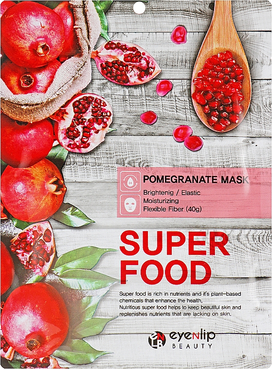 Maska w płachcie Granat - Eyenlip Super Food Pomergranate Mask — Zdjęcie N1
